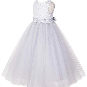 Lace Tulle Tutu Flower Girl Gown Dress/Sz:10/NWOT